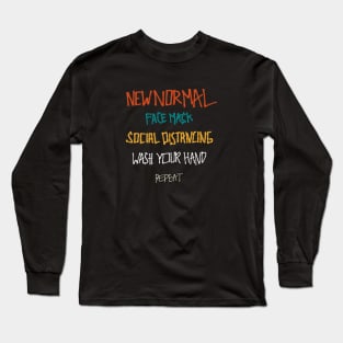 New Normal Social Distancing Wash Your Hand Long Sleeve T-Shirt